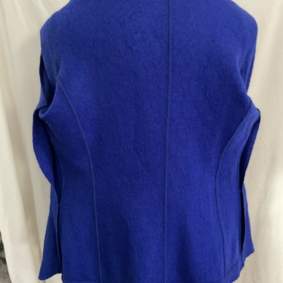 CHICO’S WOMENS Blazer Jacket size 1 Cobolt Blue Shacket wool Blend Retro - Picture 7 of 10